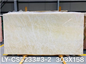 White Ice Onyx Big Slab Tile Natural Stone For Wall Project