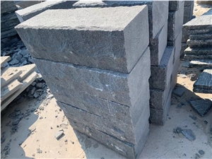 G654 Dark Grey Granite Wall Blocks, Split Face Garden Wall Stone