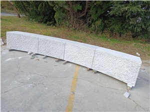 Handcrafted Granite Stone Outdoor Curving Stone Bench
