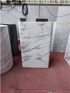 Carrara White Marble Pedestal Sink And Bathroom Washbasin