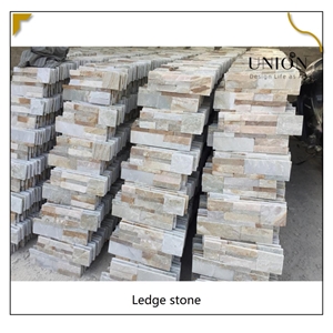 UNION DECO Beige Slate Stacked Stone S Shape Stone Panel