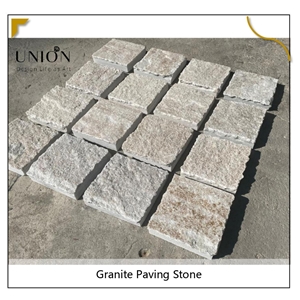 UNION DECO Granite Cobble Stone Landscaping Stones On Mesh