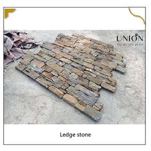UNION DECO Rusty Quartzite Stacked Stone Veneer Wall Panel