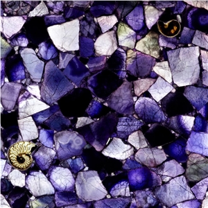 Purple Fluorite Semiprecious Stone Tile