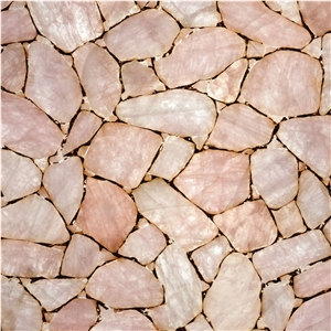 Pink Quartz Semiprecious Stone Tile