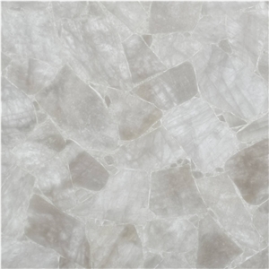 White Quartz Semiprecious Stone Tile