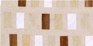 Mixcolor Terrazzo Mosaic Tile For The Flooring