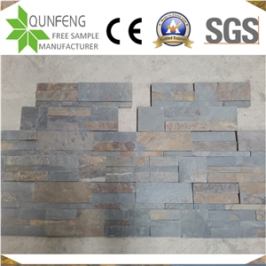 China 18*35CM Multicolor Wall Decoration Slate Stacked Stone