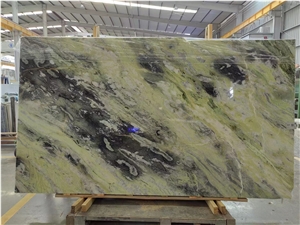 Chinese Cold Jade Green Marble Tiles, Slabs