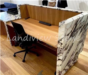 Breccia Stazzema Marble Reception Counter