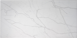New Design Calacatta White Vein Synthetic Quartz Slab Tile