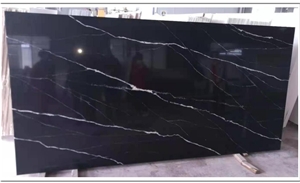 New Synthetic Stone Quartz Vein Black In China Stone Market