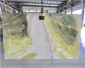 Customized Polished Natural Green Stone Green Marble Slab