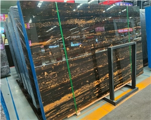 Factory Direct Stone Polished Portoro Gold Marble Slabs