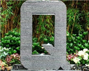 Garden Indoor Natural Stone Granite Letters Water Fountain