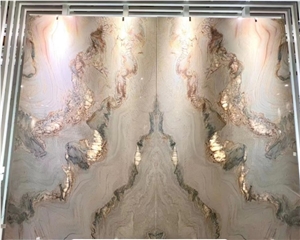 Luxury Calacatta Macaubas Quartzite Slab Background Design