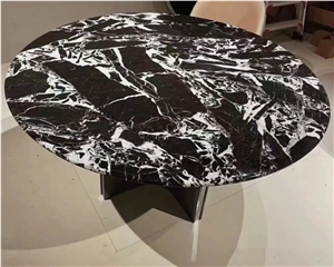 Napoleon Black Natural Marble Stone Slab Tiles Table Top