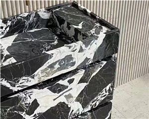 Napoleon Black Natural Marble Stone Slab Tiles Table Top