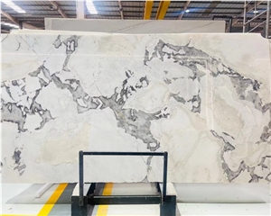 Natural Polished Oyster White Marble Natural White Stone Slab Tile