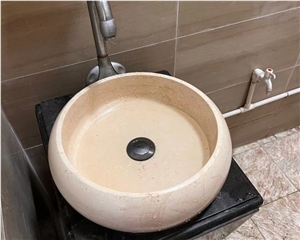 Natural Stone Round Shaped Hand Washing Basin Onyx Sink