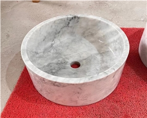 Natural Stone Round Shaped Hand Washing Basin Onyx Sink