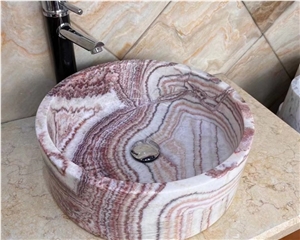 Polished Bathroom Marble Sink Natural Stone Wash Basin