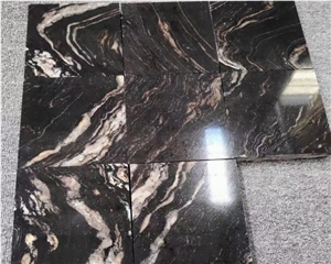 Polished Granite Black Cosmic Granite Slab Flooring Tiles
