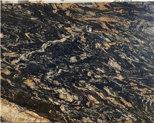 Polished Natural Black Stone Cosmic Golden Granite Marble