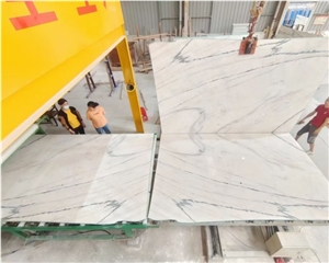 Polished Natural White Stone White Marble Slab Tile