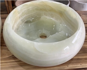 Polished Top Quality Natural Stone Honey Onyx Jade Wash Basin