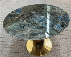 Round Blue Emerald Granite Dinning Table Stone Coffee Table