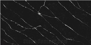 Pearl-Negro Quartz Slabs Quartz Stone Cut To Size Tiles