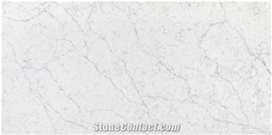 White Carrara Venato Quartz Slabs Artificial Carrara Tiles