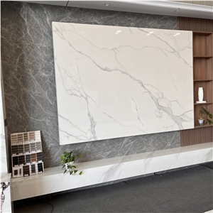 Calacatta White Sintered Stone TV Background Wall For Home