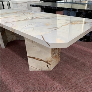 Customized Luxury Gold Porcelain Tables For Home And Office