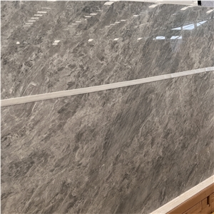 Polished Grey Sintered Stone Slabs Interior Floor Home Decor