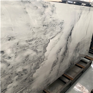 White Landscape Painting Sintered Stone Slabs For Wall