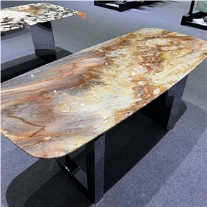 Apache Red Quartzite Rectangle Table Top For Hotel Furniture