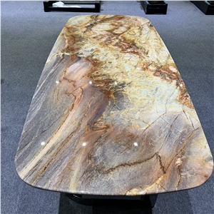 Apache Red Quartzite Rectangle Table Top For Hotel Furniture