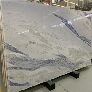 Blue Crystal Marble Tiles For Interior Floor And Wall Design