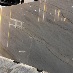 Brazil Elegant Gray Quartzite Slabs For Hotel Wall Decor