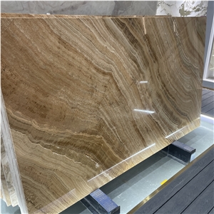Customized Coffee Line Onyx Slabs For Background Home Decor