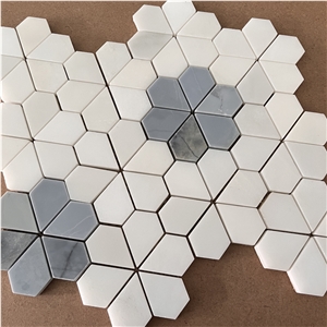 Customized Design Marble Flower Mosaic Tiles For Bathroom