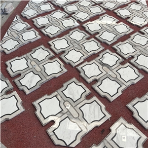 Customized Design Marble Waterjet Medallions For Floor Tiles