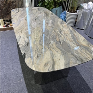 Customized Design Silk Road Quartzite Dining Table For Home
