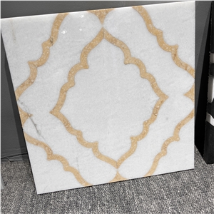Customized Natural Marble Medallion Waterjet Patterns Floor