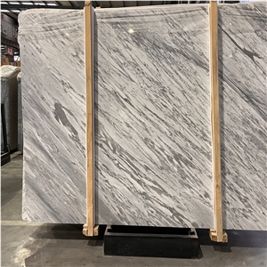 Customized Size Snow Cloud White Marble Slabs For Home Wall