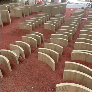 Factory Direct Beige Limestone Curved Tiles For Hotel Decor
