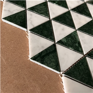 Factory Direct Natural Marble Triangle Marble Mosaic Tiles