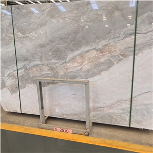 Factory Direct Pink Grey Marble Slab For Interior Wall Floor